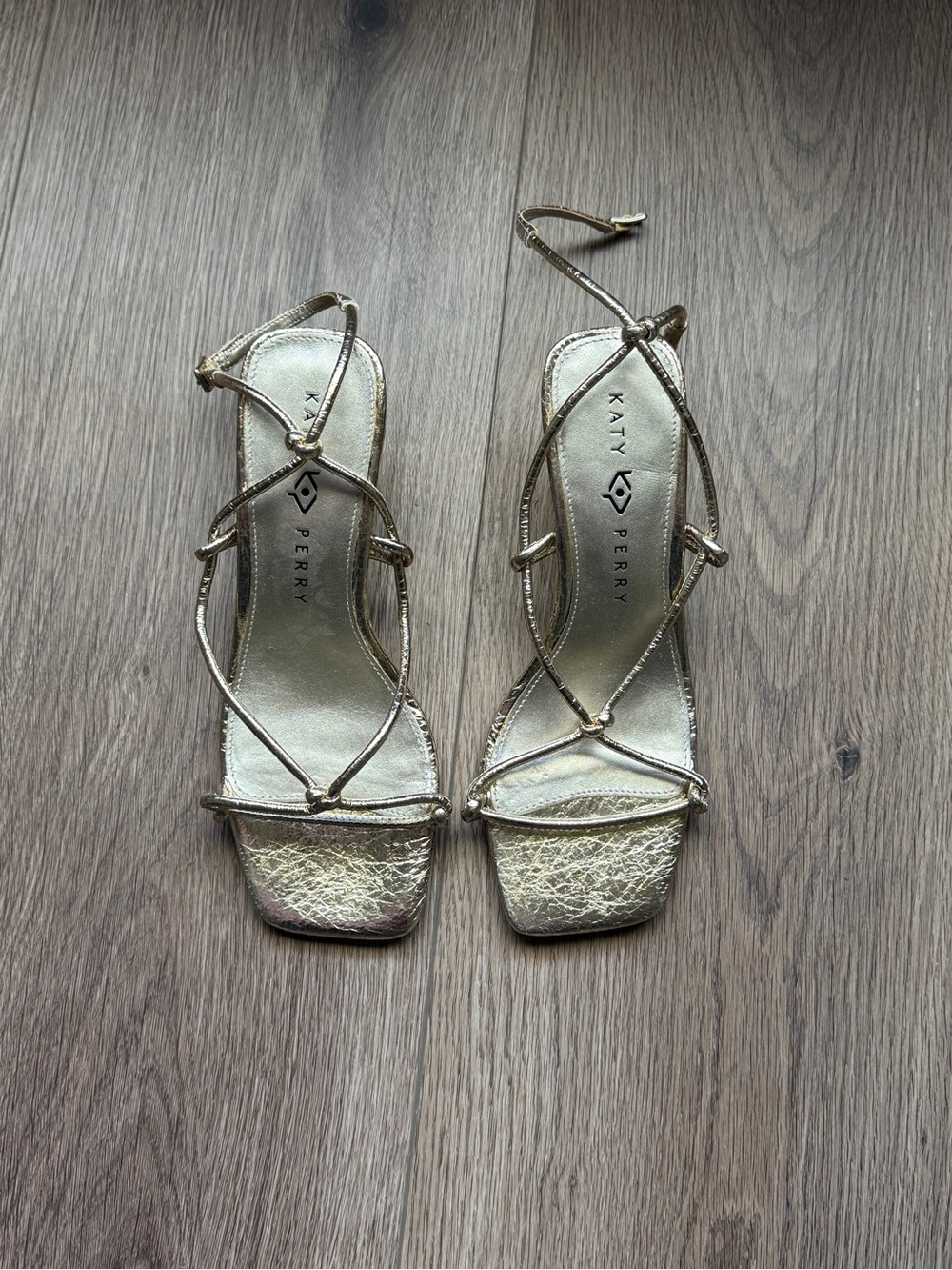 Katy Perry The Irisa Strappy Gold Wedge Sz 8